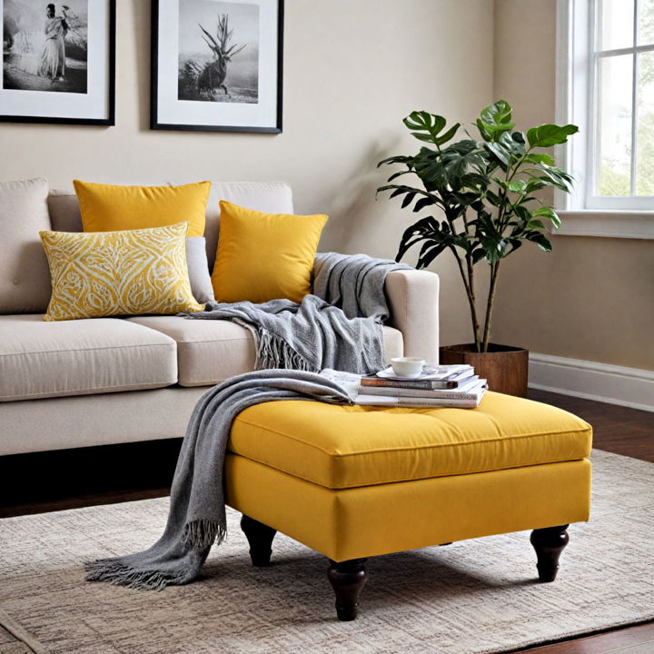 versatile yellow ottoman