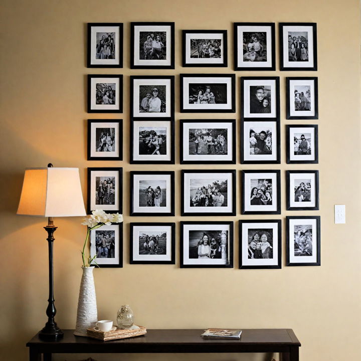 vertical display family picture wall