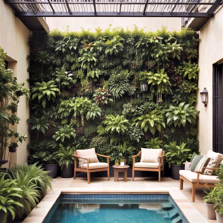 vertical garden for compact pool area