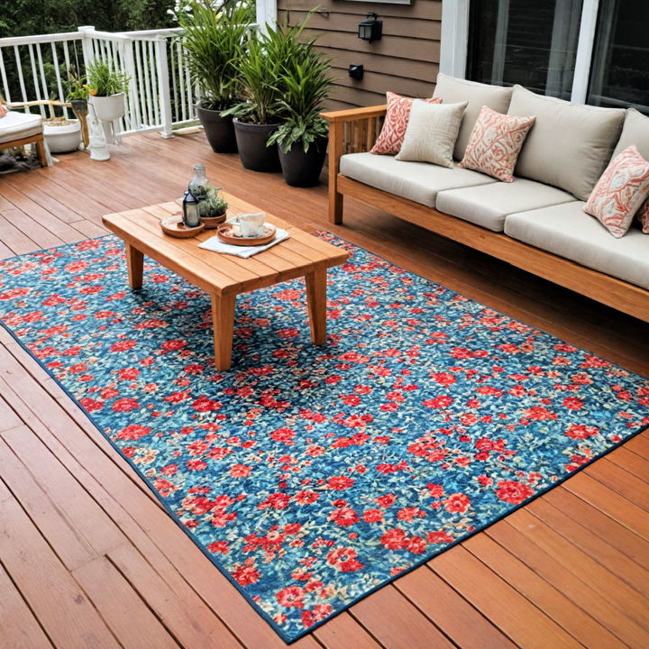 vibrant and cozy waterproof deck rug