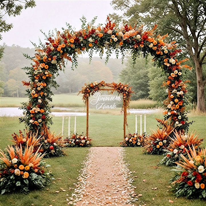 vibrant and natural seasonal arch