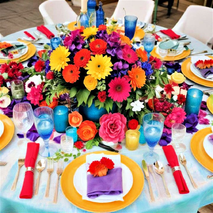 vibrant color scheme for table decor
