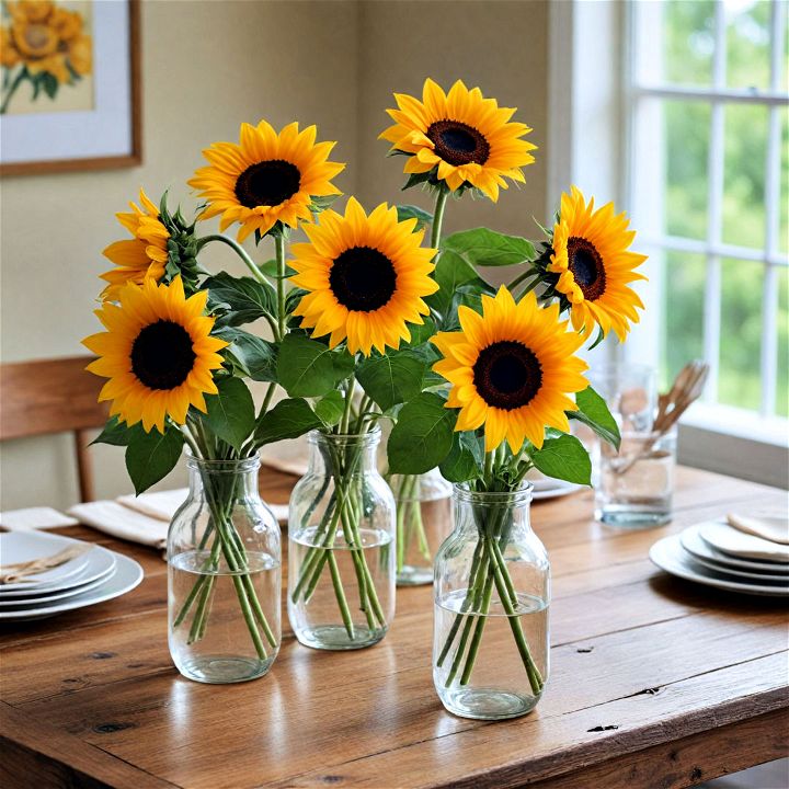 vibrant sunflower vases