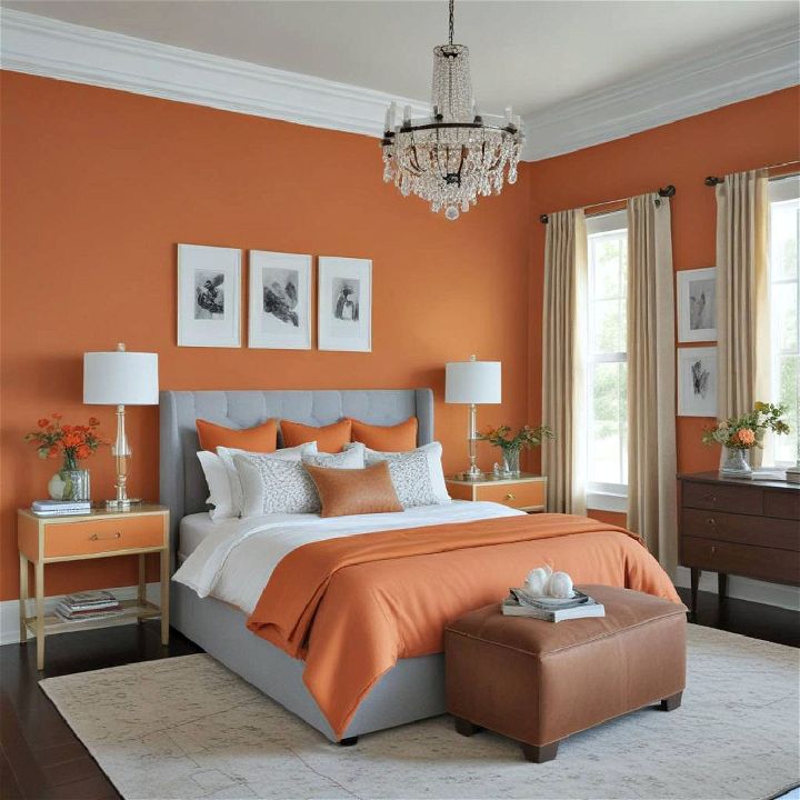 vibrant tangerine bedroom