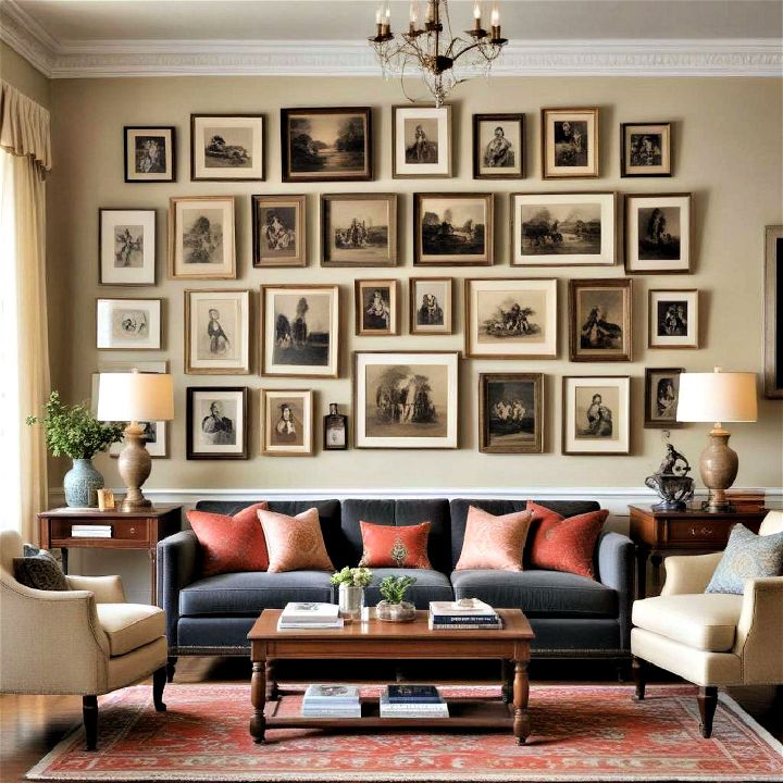vintage artworks for traditional living room