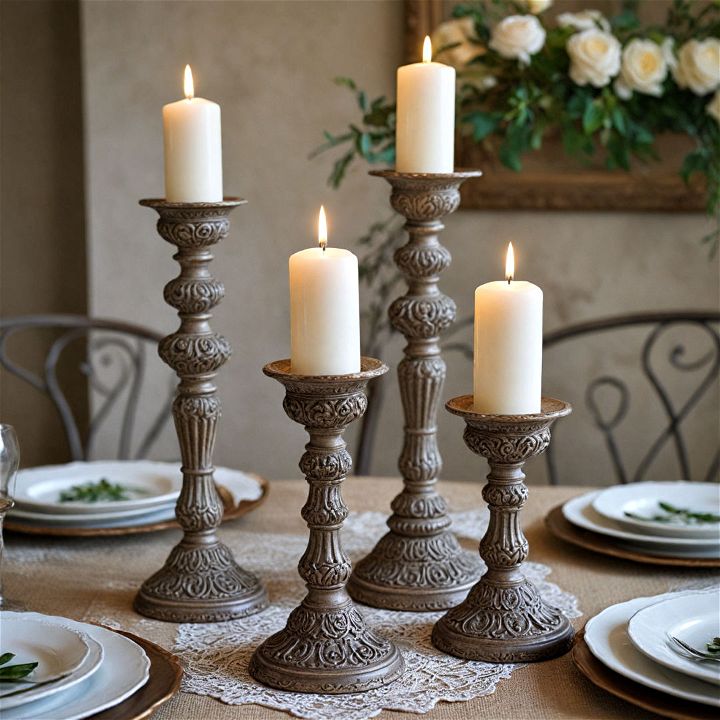 vintage candle holders for wedding centerpiece