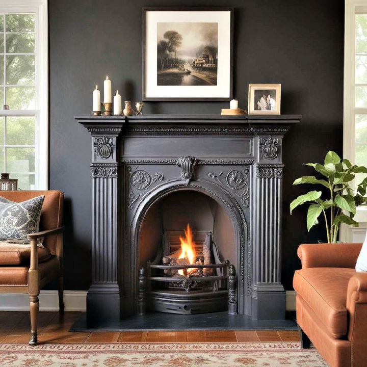 vintage cast iron fireplace