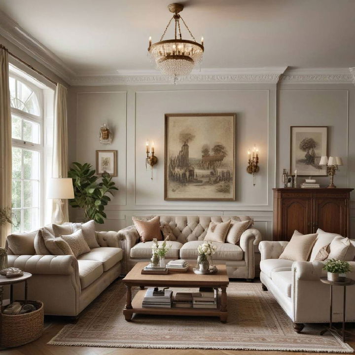 vintage elements for large living room