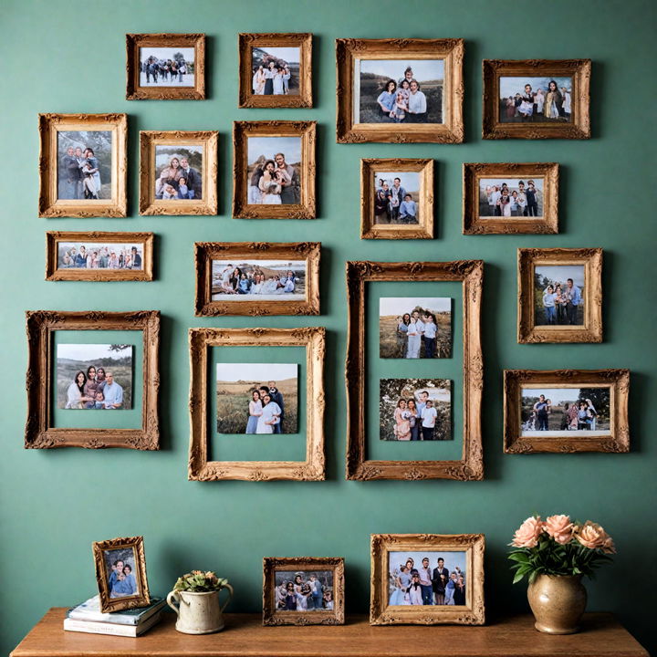 vintage frames family picture wall