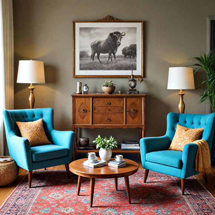 vintage furniture eclectic living room