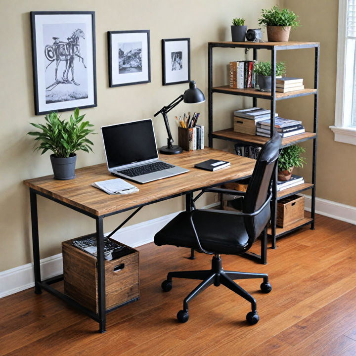 vintage industrial desk decor