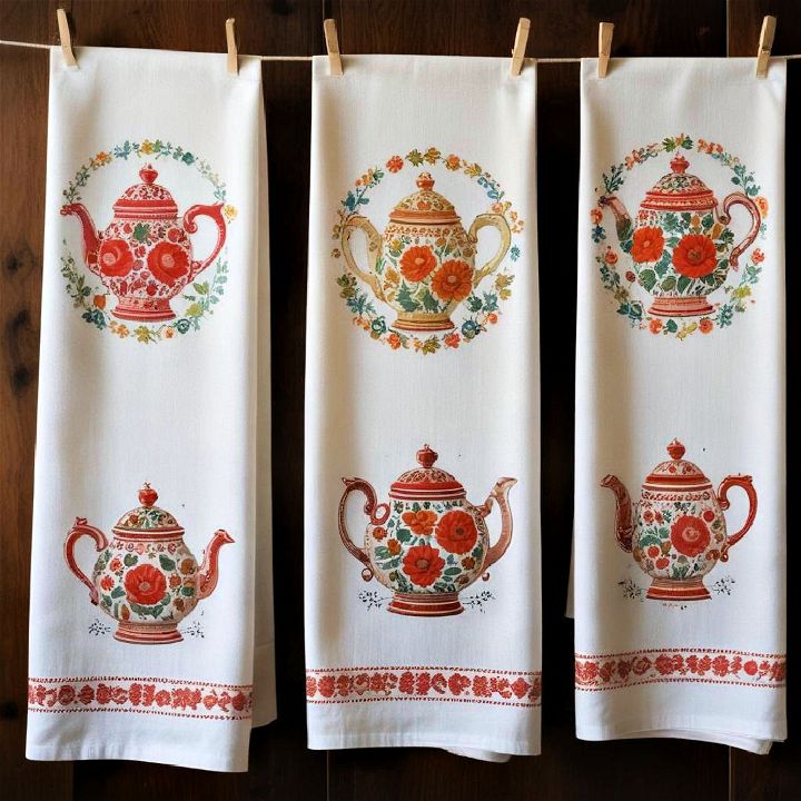 vintage tea towels for kitchen