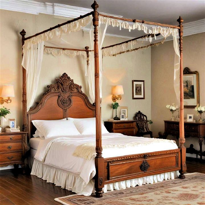 vintage victorian canopy bed