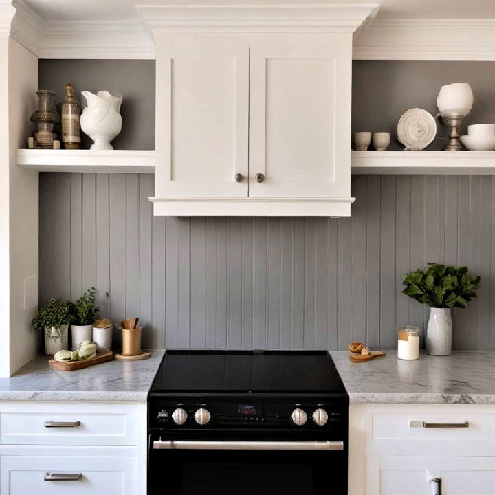 wainscoting in gray and white