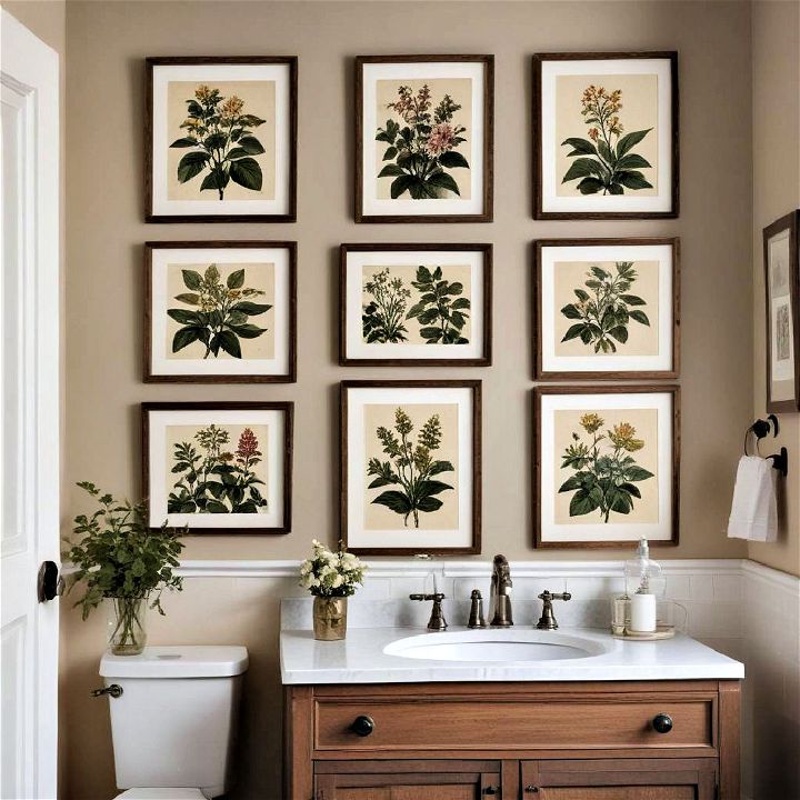 wall art to personalize cottage bathroom