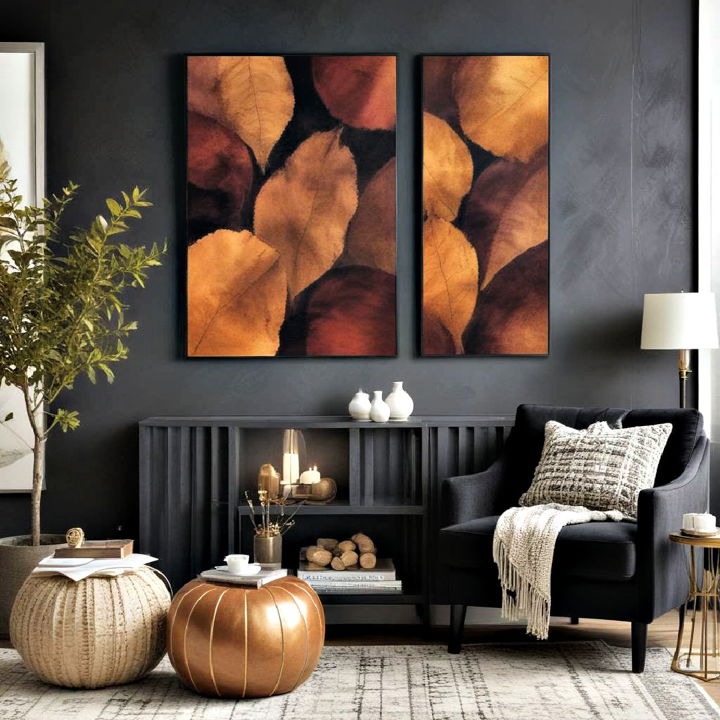 wall décor with fall moody artwork