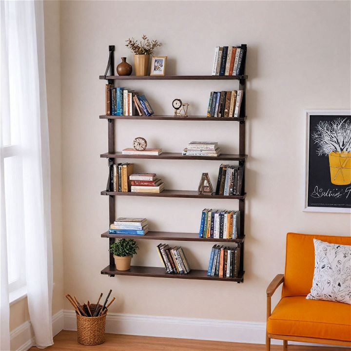wall mounted bookshelves for bibliophiles