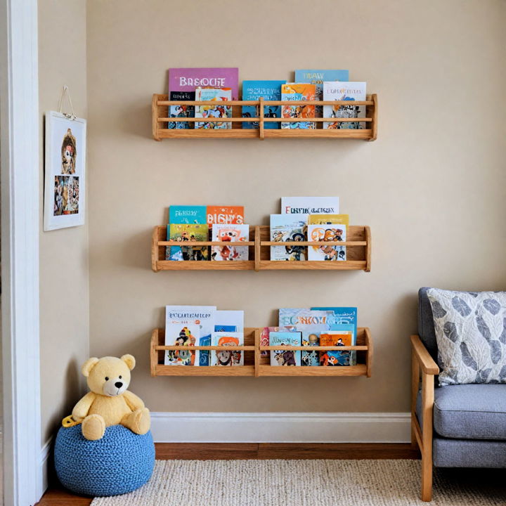 wall mounted shelves for nursery storage