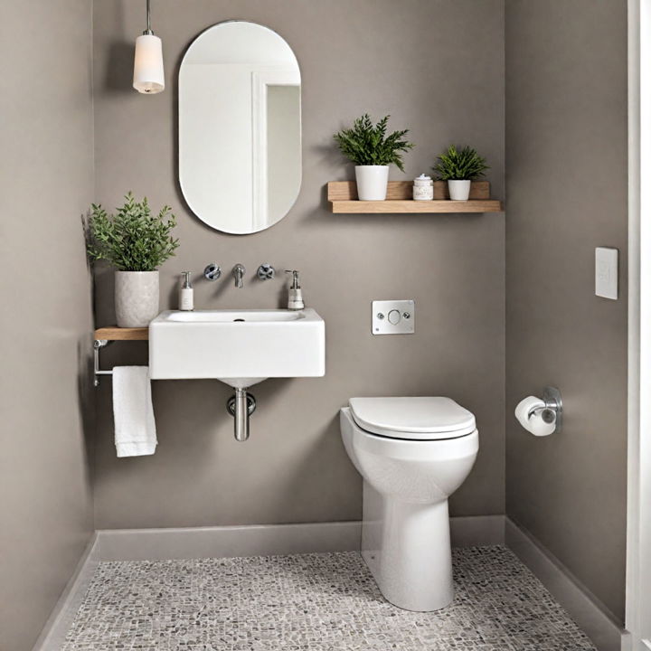 wall mounted sink and compact toilet