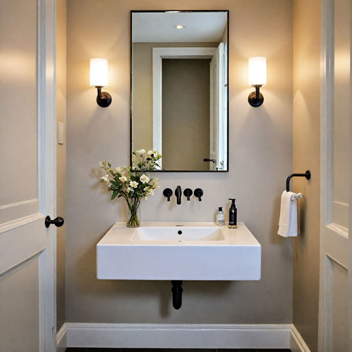 wall mounted sink for small powder room