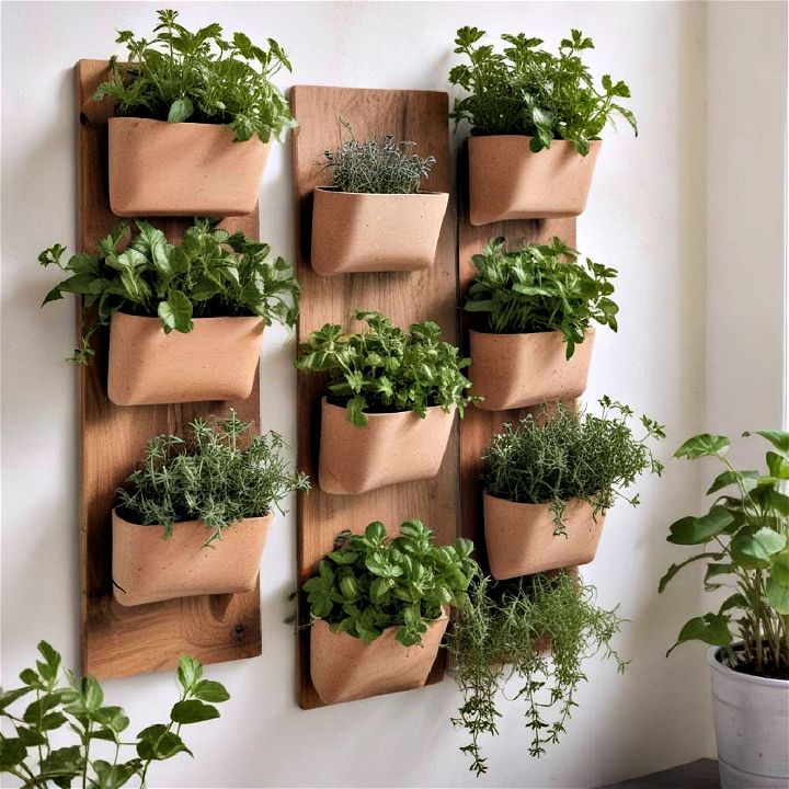 wall mounted vertical herb garden