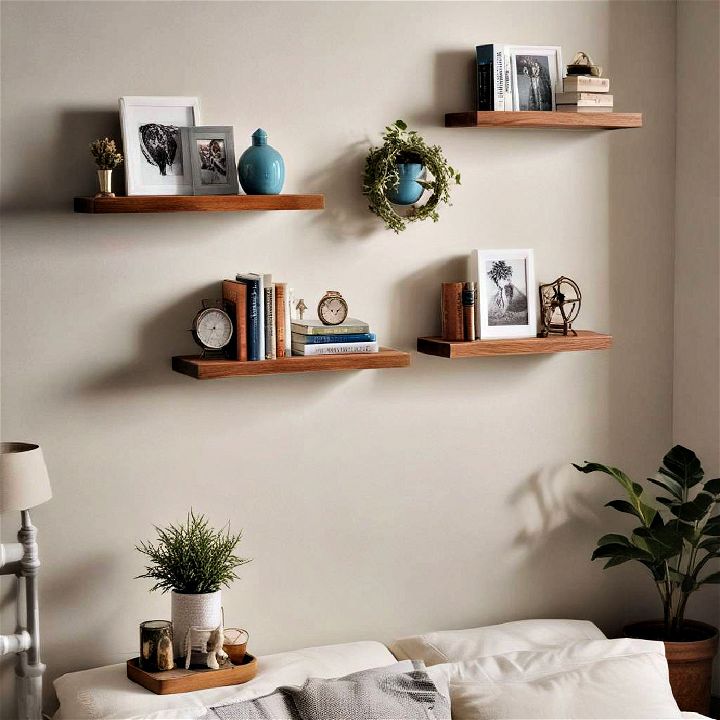 wall mounted wooden shelves