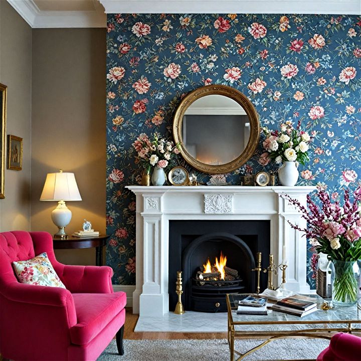 wallpaper to revamp your fireplace wall