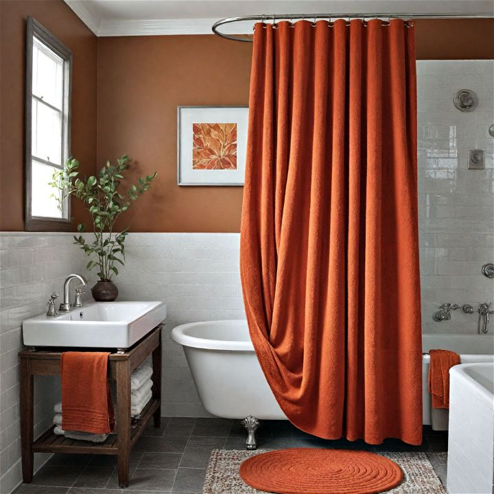 warm hues for fall bathroom decor