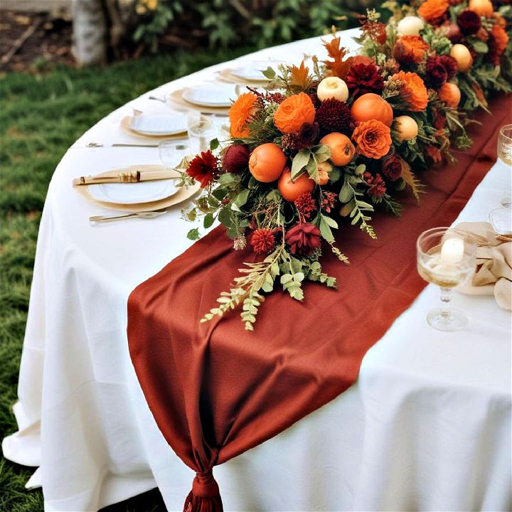 warm toned table runner