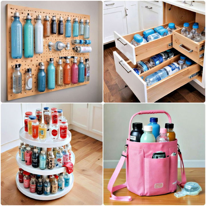 water bottle storage ideas