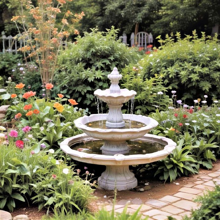water feature for cottage garden