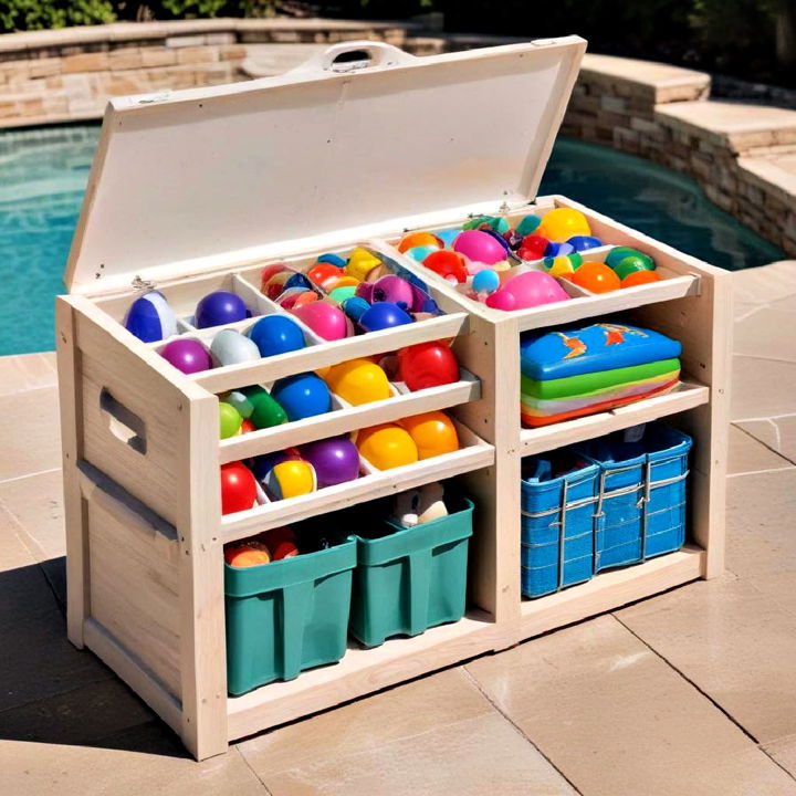 water resistant pool toy organizer