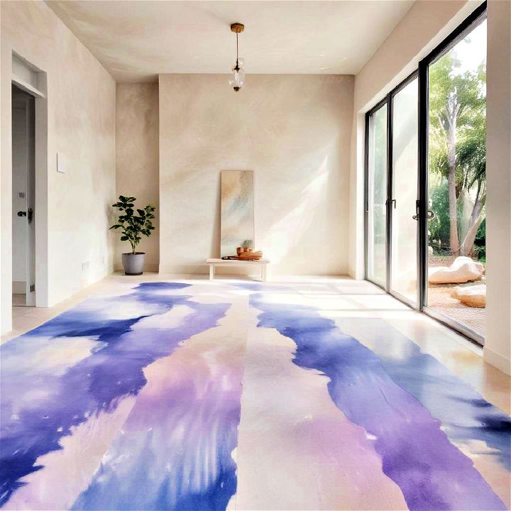 watercolor wash painted floor
