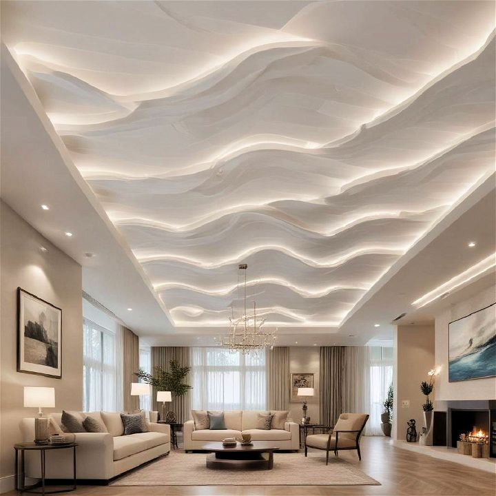 wave ceiling to add visual interest