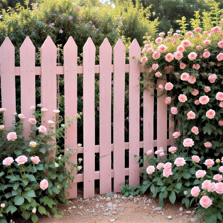 whimsical soft pastel fence