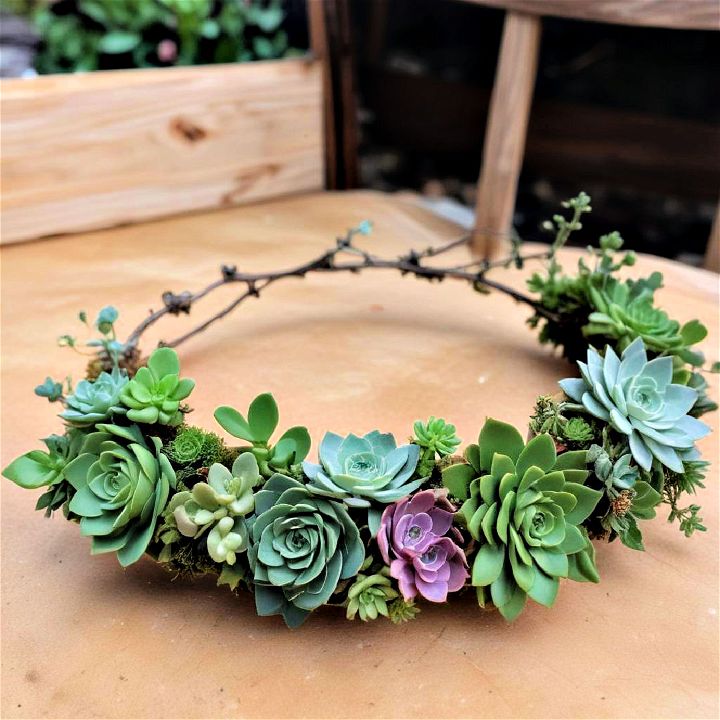 whimsical succulent crown