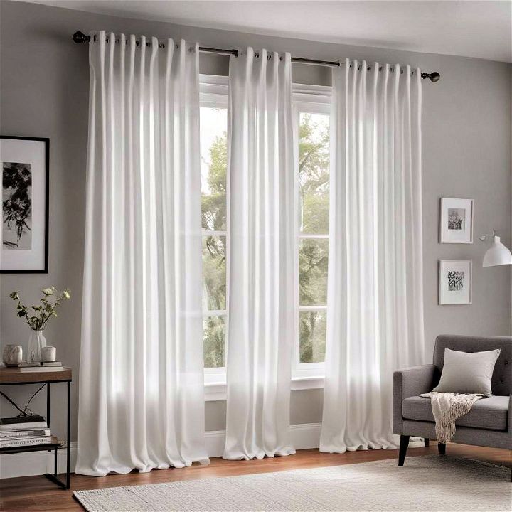 white curtains go with gray walls