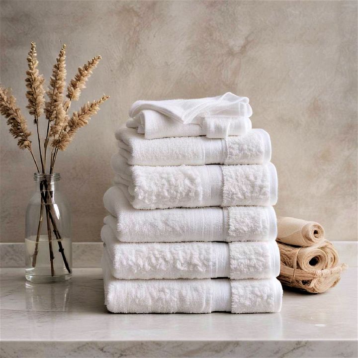 white linen towels