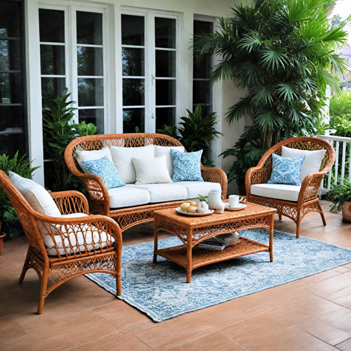 wicker furniture for coastal decor