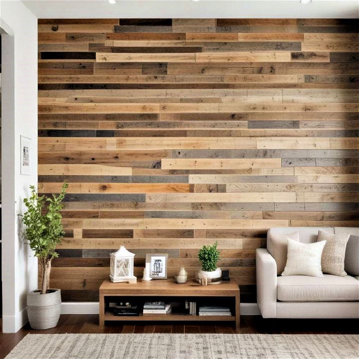 wood plank accent wall idea