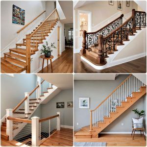 wood stair railing ideas