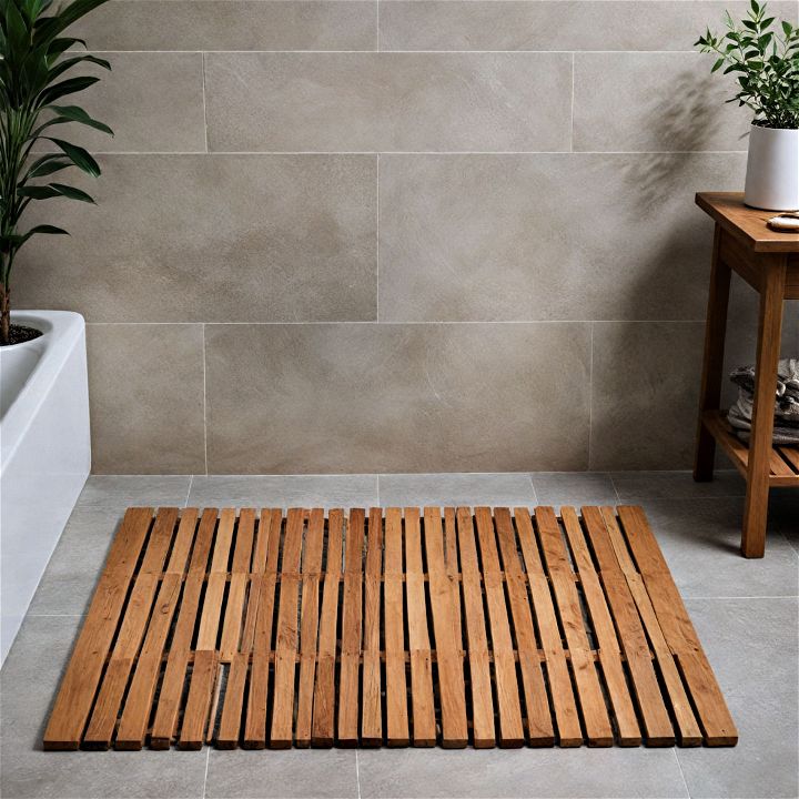 wooden bath mats