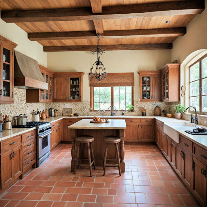 wooden ceiling beams to add rustic feature