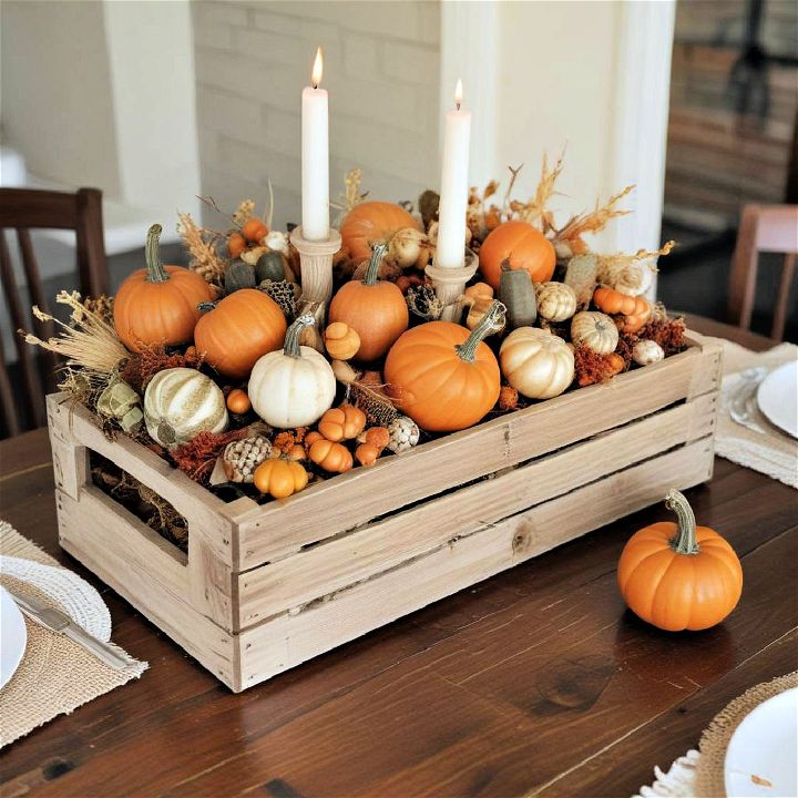 wooden crate display centerpiece