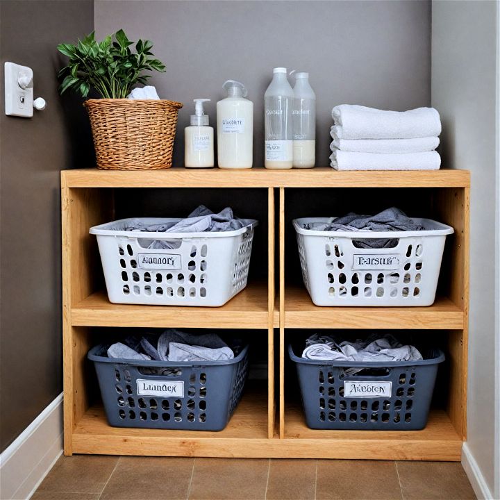wooden laundry basket dresser