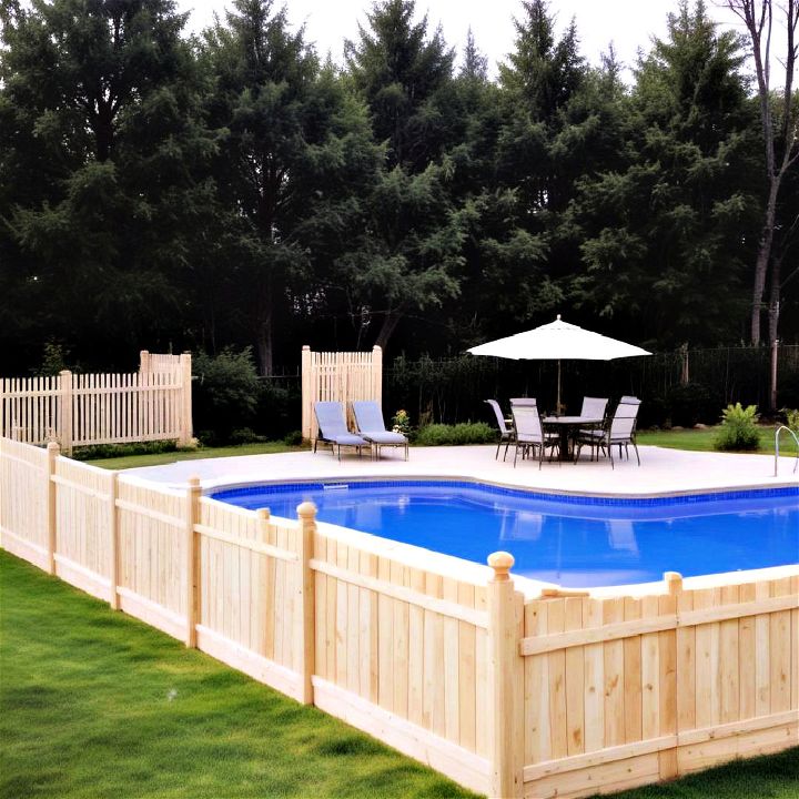 wooden pool fence