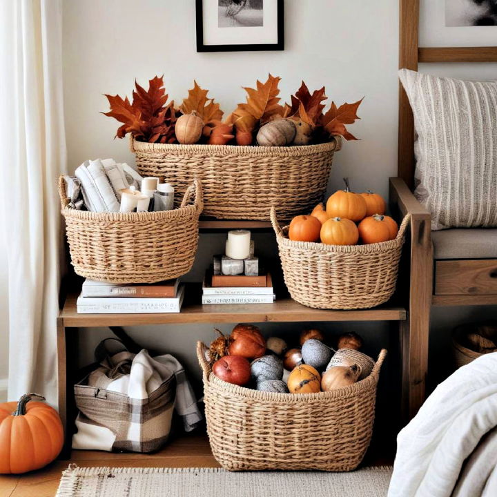 woven baskets to organize space