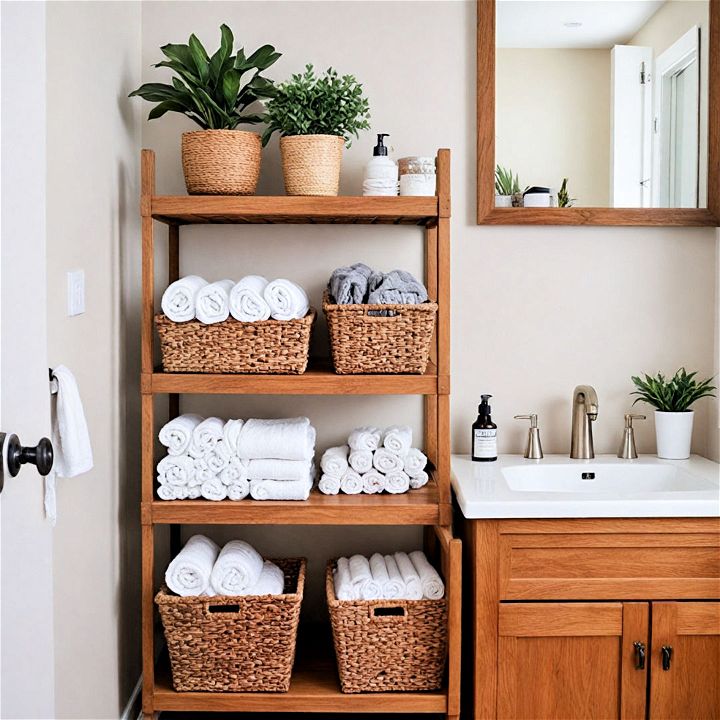 woven storage baskets for towels