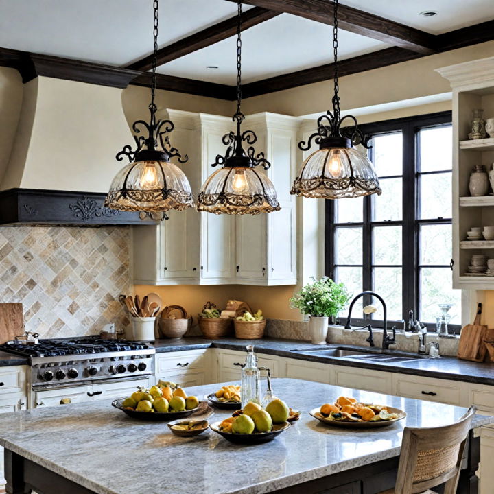 wrought iron accent light fixtures