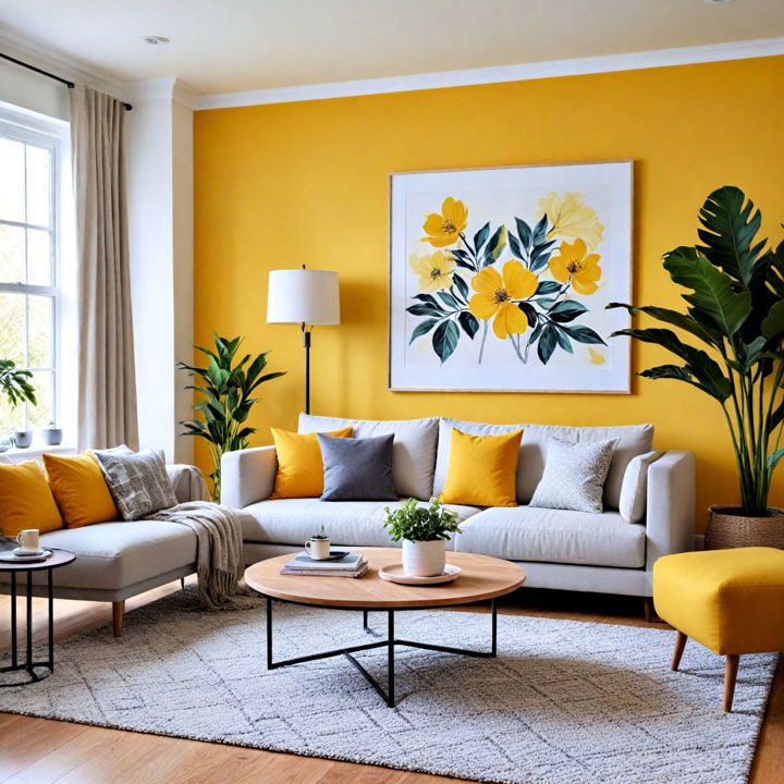 yellow accent wall